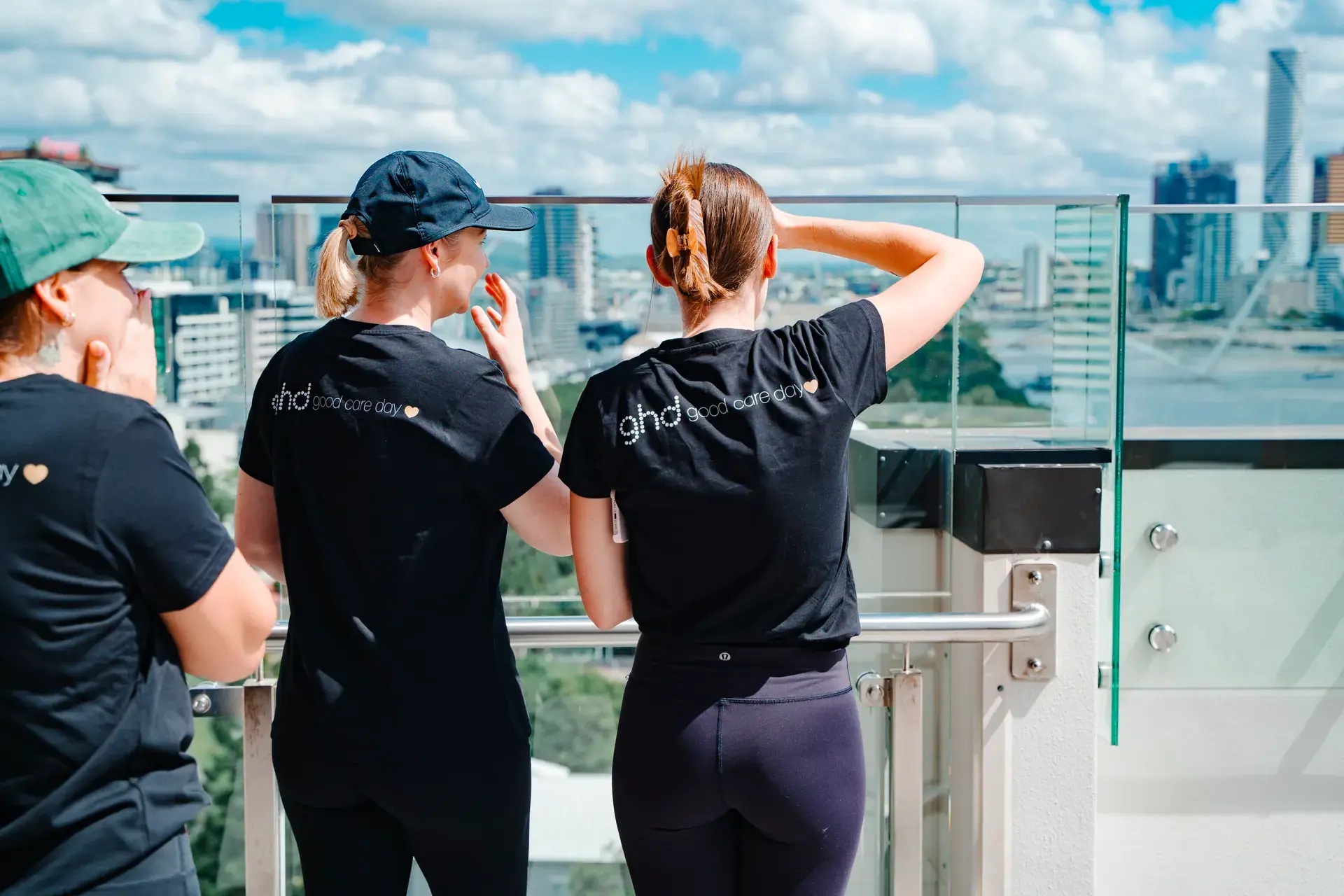 Brand activation on a Brisbane rooftop, guests looking over the river